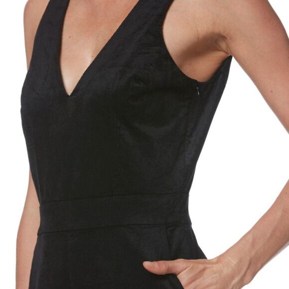 PAIGE Sienne Women's Black Velvet Corduroy Jumpsuit Size 4 - Picture 7 of 15